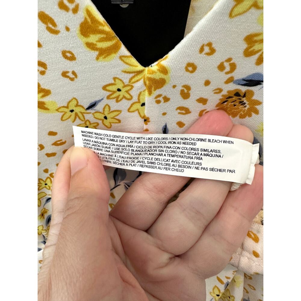 ELOQUII Floral Midi Dress Yellow White Empire Waist Cottagecore NWT | Size 20 - Picture 9 of 9